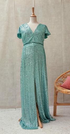 [C03330] ANIYE BY - Robe Maxi bleue verte - T38 - C03330