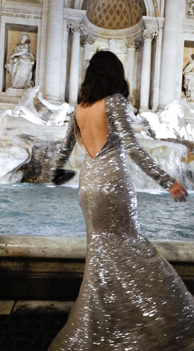 [C03337] ANIYE BY - Robe Maxi sequins argentée dos nu - T38 - C03337