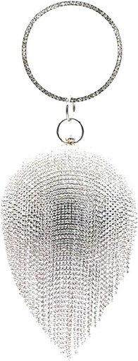 [A1072] Sac boule strass argentés - A1072