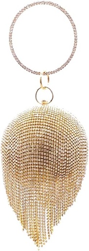 Sac boule strass dorés - A1073