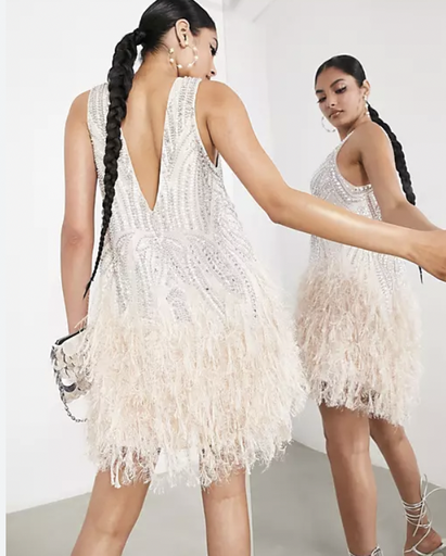 Robe Mini froufrous sequins - T38 - C03378