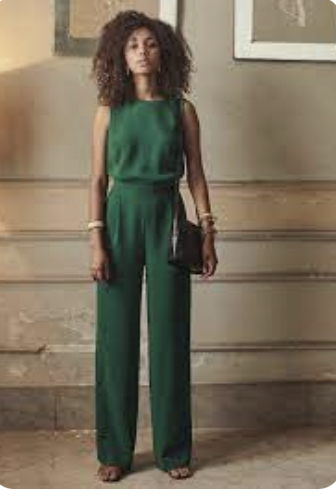 [C03381] SEZANE - Combinaison Vani verte - T36 - C03381