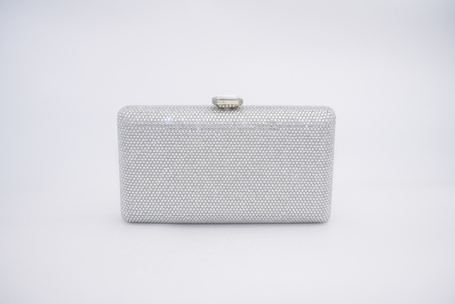 [A1079] Pochette argentée strass - A1079