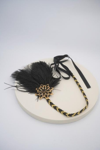 [A1090] Années 20 - headband noir et doré - A1090