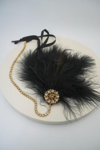 [A1094] Années 20 - headband noir et strass - A1094