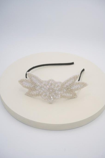 [A1097] Années 20 - headband fleurs blanche - A1097