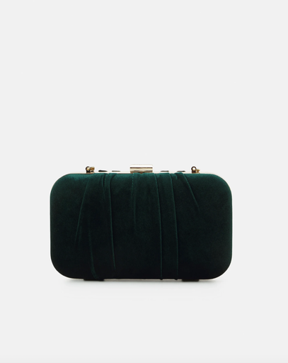 [A1206] Sac velours vert foncé - A1206