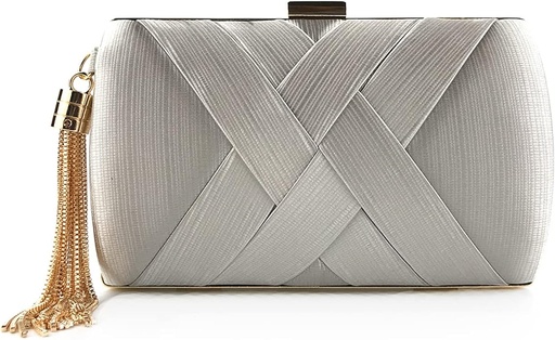 [A1225] Sac satin argenté - A1225