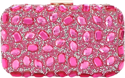 [A1229] Sac diamant et cristal rose - A1229