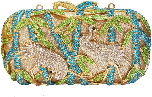 [A1232] Sac strass oiseaux bleu - A1232