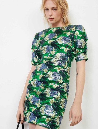 [C02372] MAJE - Robe Mini imprimée - T40 - C02372