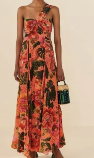 FARM RIO - Orange Blooming Garden - Robe Longue - Orange - C03180