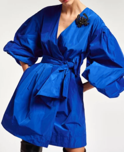 ESSENTIEL - Robe Mini portefeuille bleue  - T38 - C02471