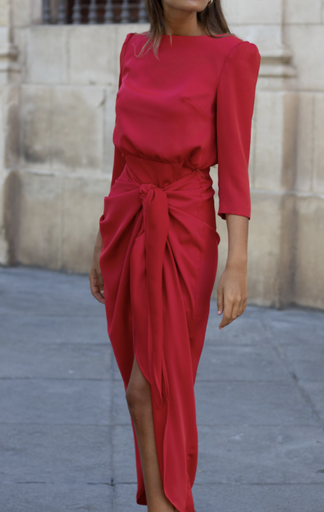 [C02505] Robe Midi rouge - T40 - C02505