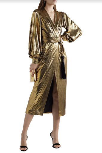 [C02522] LUXE - BORGO DE NOR - Robe Midi dorée  - T36 - C02522