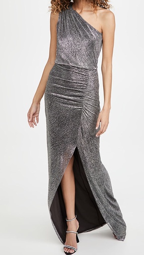 HALSTON - Robe Maxi argentée - T44 - C02523