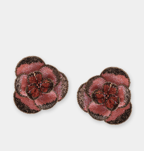 [A1242] LOC - OLIVIA DAR - Bijoux - Boucles D'oreilles CAMELIA PINK - A1242