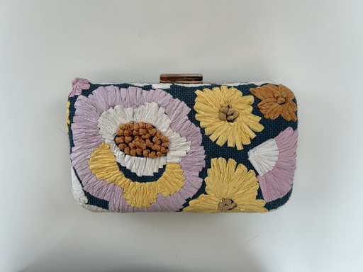 [A1243] Sac fleuri bleu cyan - A1243
