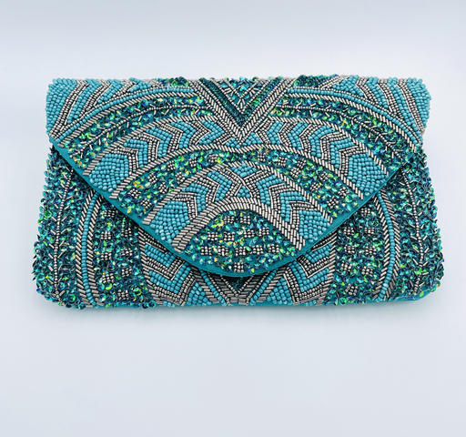 [A1265] Sac Enveloppe Sequin Vert bleu - A1265