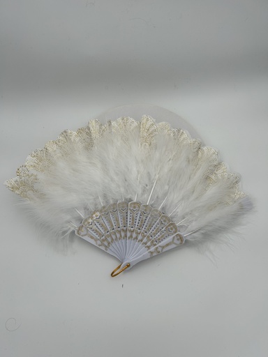 [A1272] Années 20 - Eventail plumes blanc - A1272