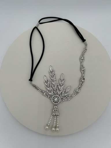 [A1273] Années 20 - headband noir et argenté - A1273