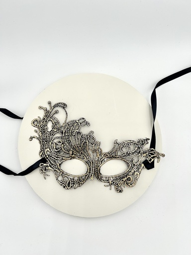 [A1286] Masque en dentelle Doré noir - A1286