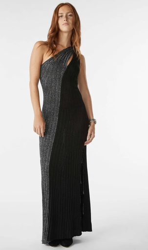 [C03432] BA&SH - Robe Maxi argent Silvine - T38 - C03432