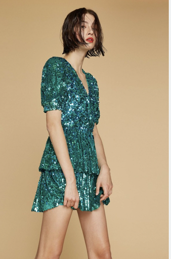 [C02580] ANIYE BY - Robe Mini verte SIRÈNE MERMAID - T38 - C02580