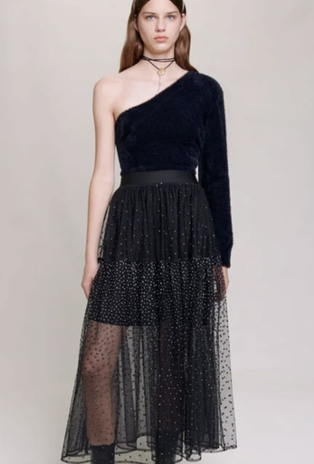 [C03446] MAJE - Ensemble top et jupe voile - T36 - C03446