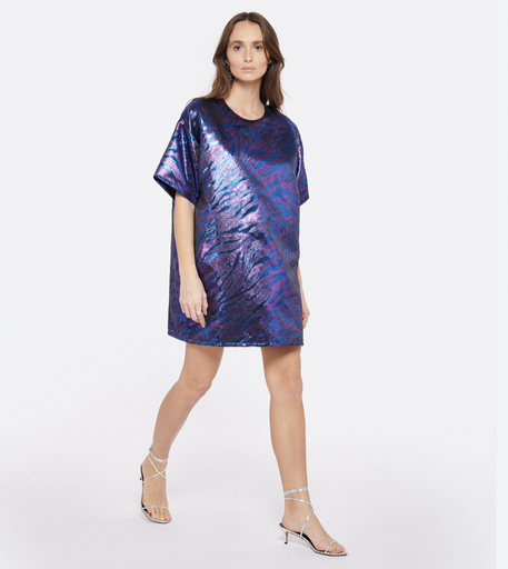 [C03447] MODETROTTER - Robe Mini zèbre violet - T40 -  C03447