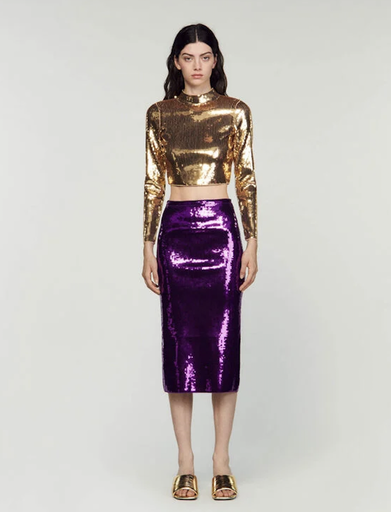 SANDRO - Ensemble top et jupe sequins - C03448