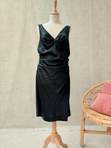 [C03465] DIANE VON FURSTENBERG - Robe Mini satin strass - T40 - C03465