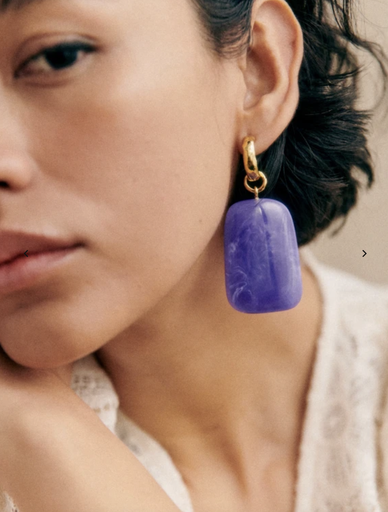 [A1305] LOC - SEZANE - Boucles d'oreilles Joao mauves - A1305