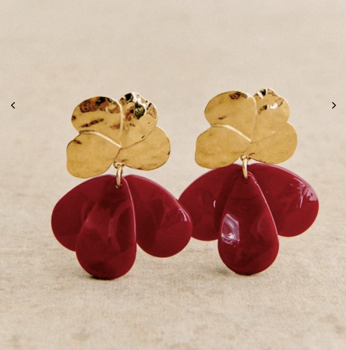 [A1307] LOC - SEZANE - Boucles d'oreilles Georgia pourpres - A1307
