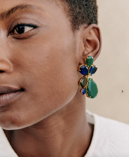 [A1311] LOC - SEZANE - Boucles d'oreilles Miranda vert - A1311