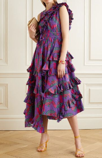 LUXE - ULLA JOHNSON - Robe MIDI - T38 - C03497