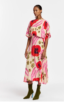 [C03513] ESSENTIEL - Robe Midi fleurie - T44 - C03513