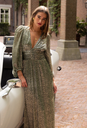 BA&SH  - Robe Maxi vert argent - T34 - C03529