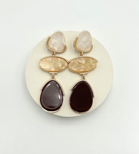[A1357] LOC - Boucles D'oreilles pierres multicolores - Bijoux - A1357