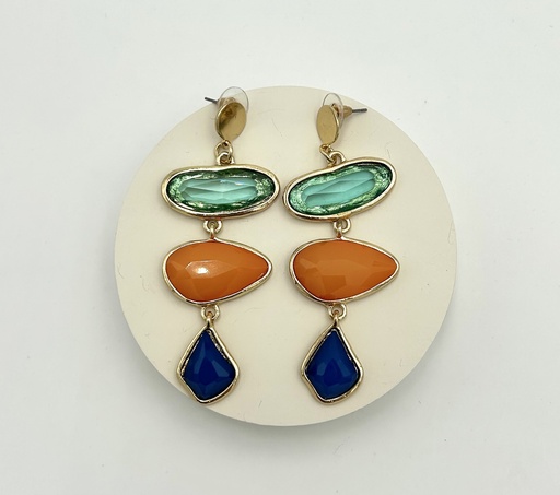 [A1358] LOC - Boucles D'oreilles pierres multicolores - Bijoux - A1358