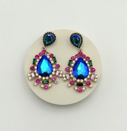 [A1359] Boucles D'oreilles pierres multicolores - Bijoux - A1359