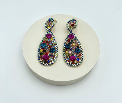 [A1361] Boucles D'oreilles pierres multicolores - Bijoux - A1361