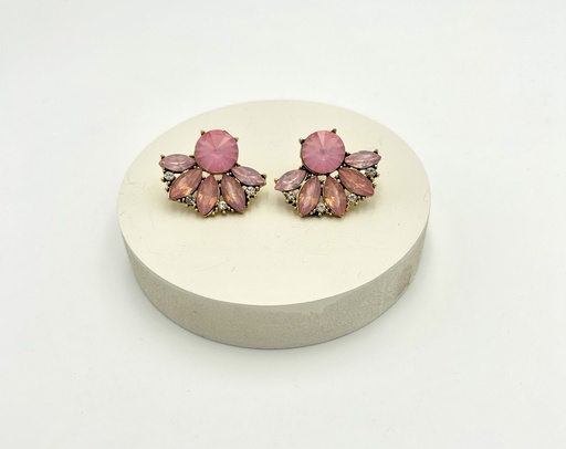 [A1367] Boucles D'oreilles Pierres roses - Bijoux - A1367