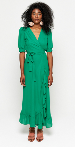 [C03554] MAISON GUILLEMETTE - Robe Midi verte  - T42 - C03554