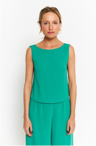 [C03568] MAISON GUILLEMETTE - Ensemble haut et pantalon vert - T38 - C03568