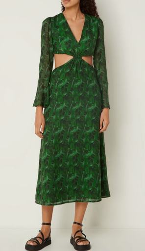 [C03576] LAAGAM - Robe Midi verte - T38 - C03576