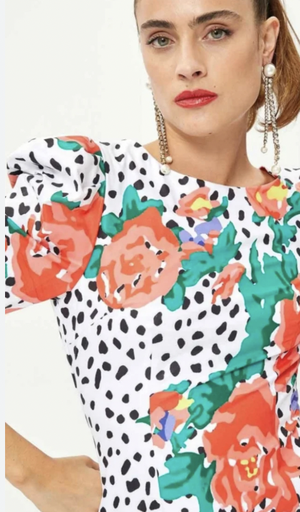 [C03589] MIOH - Robe Midi fleurie - T34 - C03589
