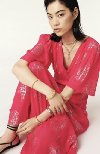 [C03592] BASH - Robe Maxi ALBY rose - T36 - C03592