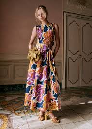 [C03607] SEZANE - Ensemble multicolore Haut et Jupe - Midi - T38 - C03607
