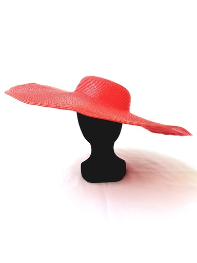 [A531] WALINA - Chapeau de paille Rouge - A531